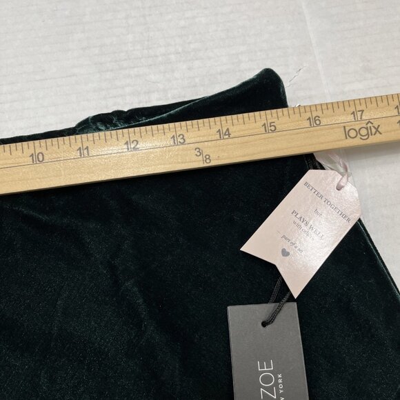 Rachel Zoe Midi Skirt Womens 10 Green Velvet A Line Elastic Waist Midi Holiday - Picture 7 of 8